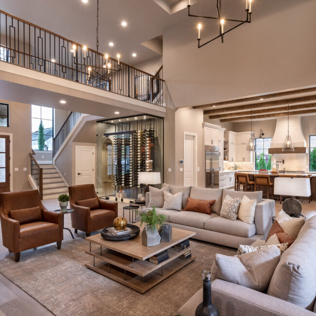 luxury modern Tuscan farmhouse kitchen in Happy Valley is a bold blend of clean lines, rustic and industrial elements, with a touch of mediterranean