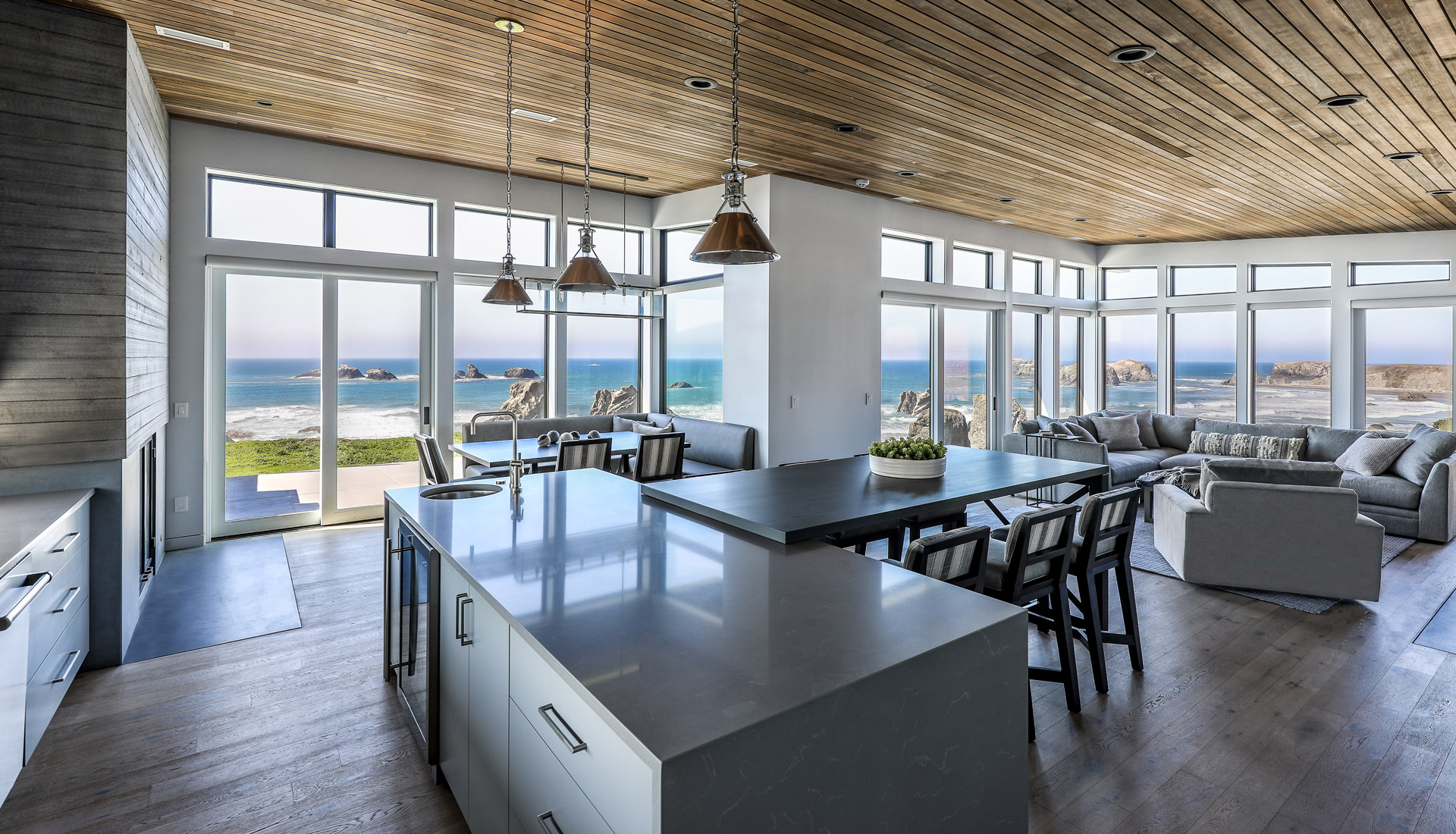 Bandon Kitchen From Island Full Ocean