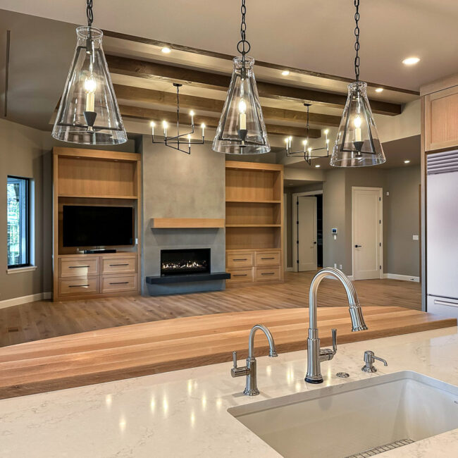 modern craftsman home design featuring rich wood tones and a touch of industrial interior design