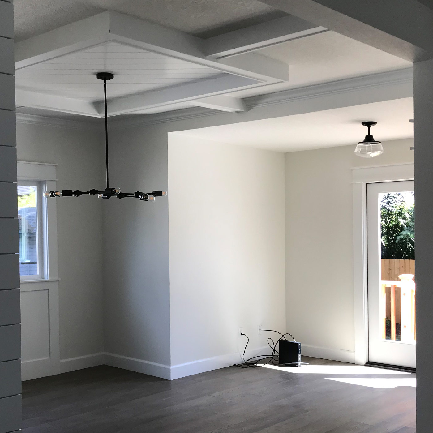 vintage modern farmhouse remodel in hawthorne with updated furnishings, window treatments and accessories in a blend of clean lines and relaxed style